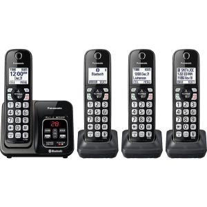 An image showing Panasonic Expandable Cordless Phone System with Link2Cell Bluetooth, one of the best Panasonic cordless phones 