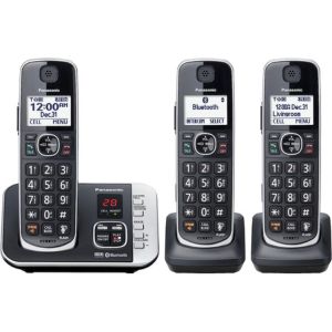 A picture of Panasonic Link2Cell Bluetooth DECT 6.0 Expandable Cordless Phone System with Answering Machine and Call Blocking, an exciting unit among the best Panasonic cordless phones 