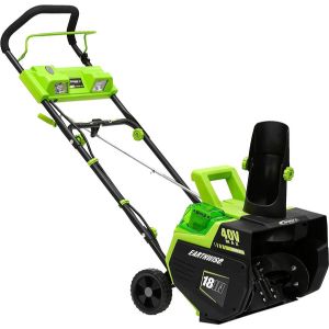 Among the best cordless snow shovel, Earthwise SN74018 Cordless Electric 40-Volt 4Ah Brushless Motor, 18-Inch Snow Thrower is another unit you do not want to miss out 