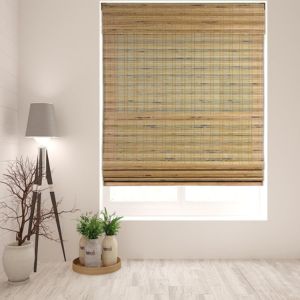 An image showing ARLO Bamboo Roman Shades, Tuscan, 32" W x 60" H,Cordless Light, one of the best cordless Roman shades 
