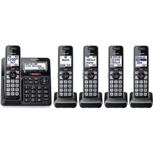 If you are looking for a cordless phone with advanced call block featre, consider Panasonic Cordless Phone with Advanced Call Block, Link2Cell Bluetooth, one of the best cordless phones with 5 handsets shown 