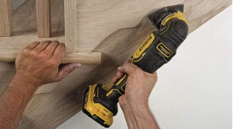 An image showing DEWALT DCS355B 20V XR Oscillating Multi-Tool, one of the best cordless orscilating tool.