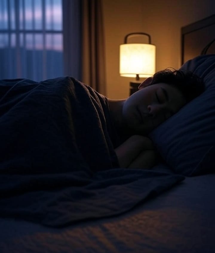 Cordless table lamp at night