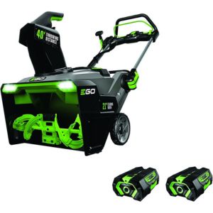 An image showing EGO Power+ SNT2112 21-Inch 56-Volt Lithium-Ion Cordless Snow Blower with Peak Power and Steel Auger, one of the best cordless snow shovel