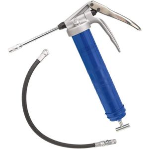 AN image showing Lincoln 1134 Pistol Grip Grease Gun with 18" Whip Flex Hose and Coupler, one of the best cordless grease gun