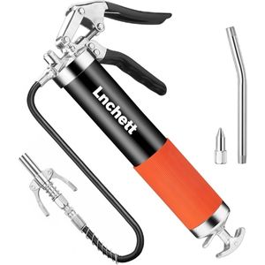 An image showing Lnchett Grease Gun with Quick Release Coupler, 9000 PSI Professional Heavy Duty 14 oz Pistol Grip Grease Gun, another exciting unit among the best cordless grease gun